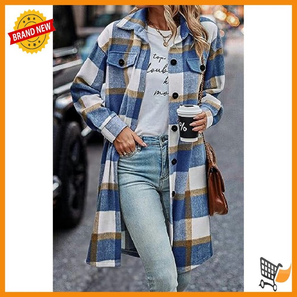 Wool Blend Plaid Shacket Jacket Button Up Flannel… - image 4